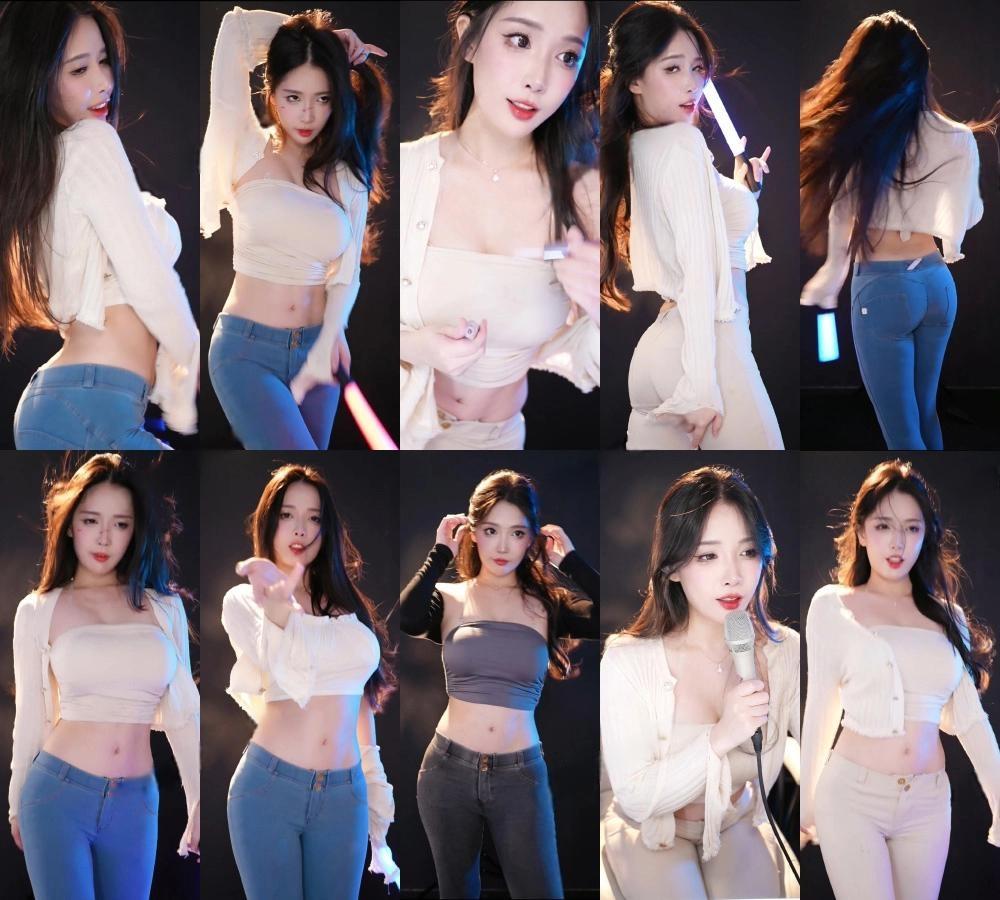 虎牙主播雪霏霏FEII杏感紧身牛仔跳舞剪辑全网惊呼